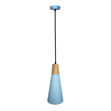 Lampadario a sospensione con filo FARO 1xE27/40W/230V blu/faggio