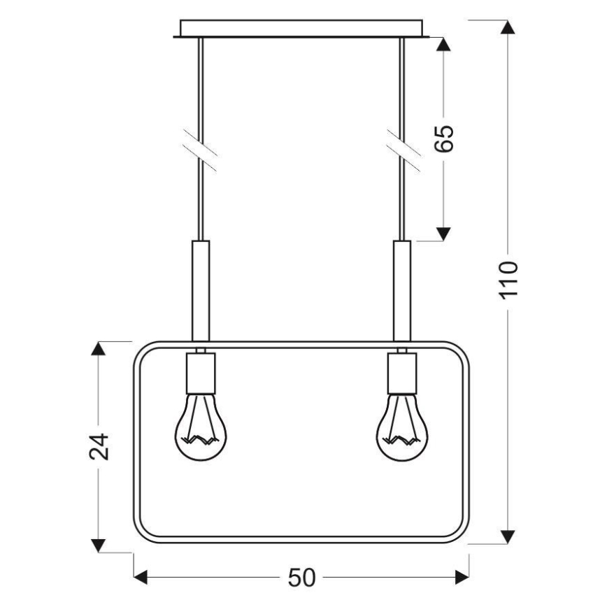 Lampadario a sospensione con filo FRAME 2xE27/60W/230V bianco