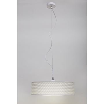 Lampadario a sospensione con filo GARDA 1xE27/60W/230V diametro 40 cm bianco