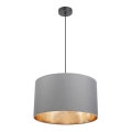 Lampadario a sospensione con filo GLEAM 1xE27/60W/230V grigio/oro