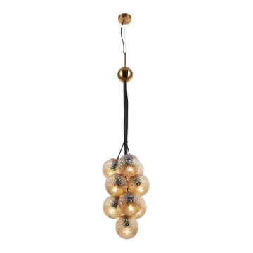 Lampadario a sospensione con filo GRAPES 10xE27/7W/230V bronzo/oro