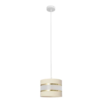 Lampadario a sospensione con filo HELEN 1xE27/60W/230V diametro 20 cm color crema/oro