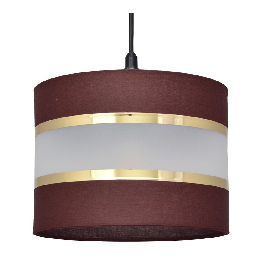 Lampadario a sospensione con filo HELEN 1xE27/60W/230V diametro 20 cm marrone/nero/oro