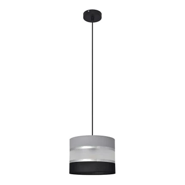 Lampadario a sospensione con filo HELEN 1xE27/60W/230V diametro 20 cm nero/grigio/argento