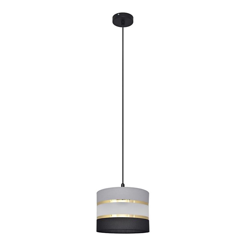 Lampadario a sospensione con filo HELEN 1xE27/60W/230V diametro 20 cm nero/grigio/oro