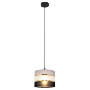 Lampadario a sospensione con filo HELEN 1xE27/60W/230V diametro 20 cm nero/grigio/oro