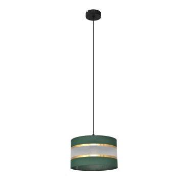 Lampadario a sospensione con filo HELEN 1xE27/60W/230V diametro 25 cm verde/oro