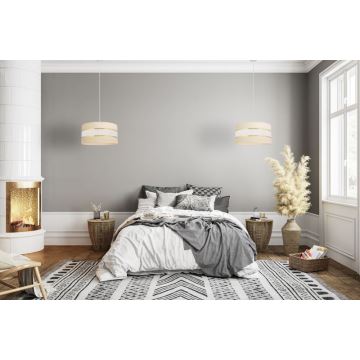 Lampadario a sospensione con filo HELEN 1xE27/60W/230V diametro 40 cm color crema/oro