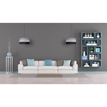 Lampadario a sospensione con filo HELEN 1xE27/60W/230V diametro 40 cm nero/grigio/argento