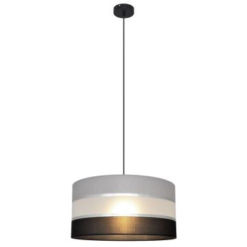 Lampadario a sospensione con filo HELEN 1xE27/60W/230V diametro 40 cm nero/grigio/argento