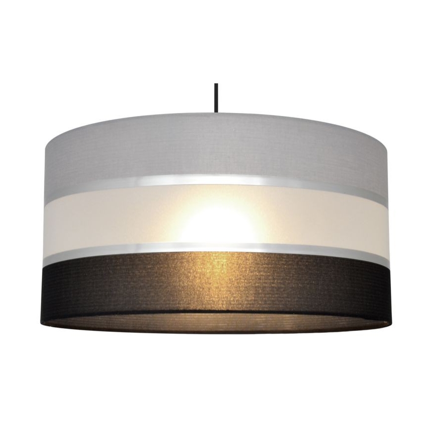 Lampadario a sospensione con filo HELEN 1xE27/60W/230V diametro 40 cm nero/grigio/argento