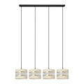 Lampadario a sospensione con filo HELEN 4xE27/60W/230V color crema/nero/oro