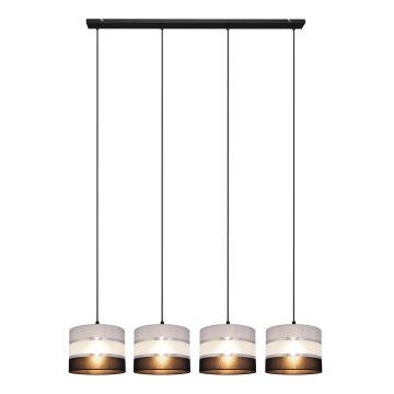 Lampadario a sospensione con filo HELEN 4xE27/60W/230V nero/grigio/argento