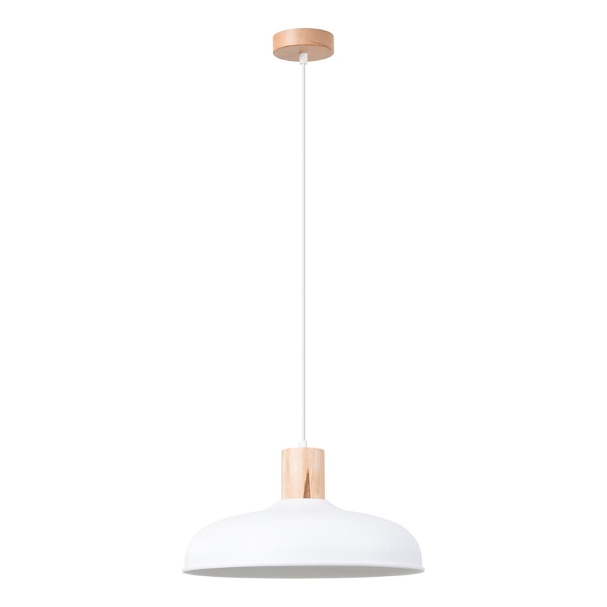 Lampadario a sospensione con filo INDY 1xE27/15W/230V diametro 38 cm bianco