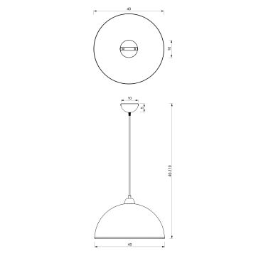 Lampadario a sospensione con filo KITCHEN 1xE27/15W/230V bianco/cromo