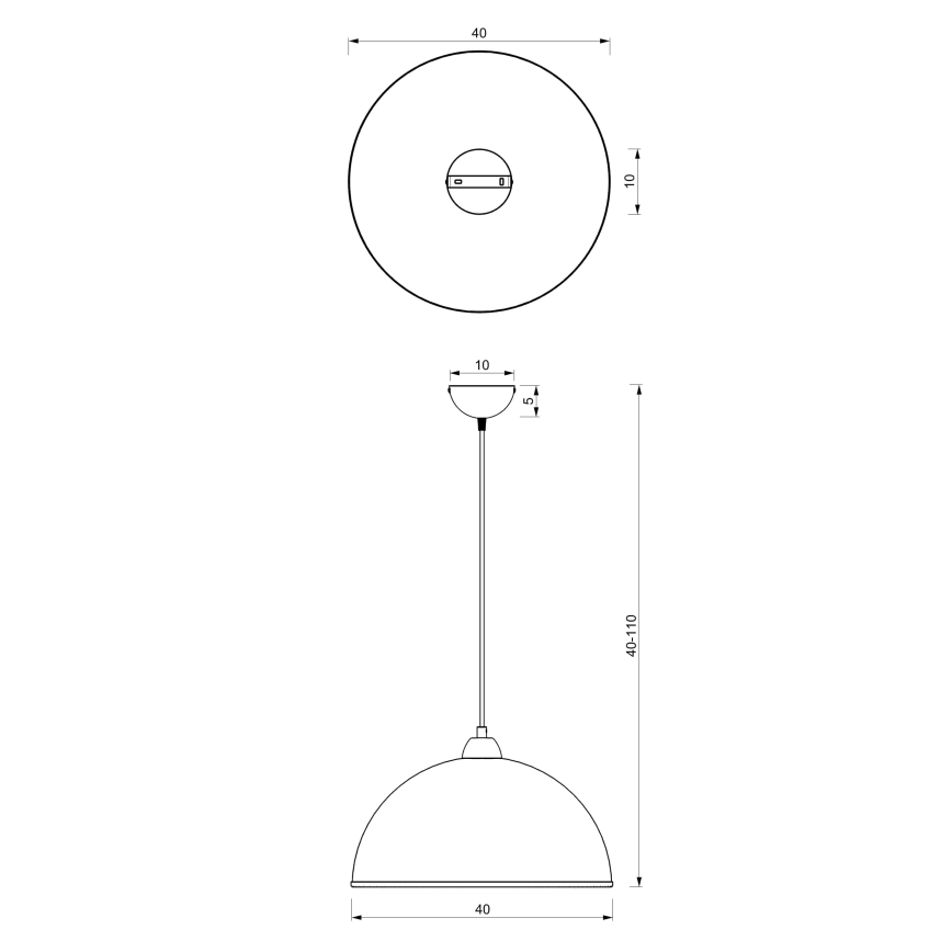 Lampadario a sospensione con filo KITCHEN 1xE27/15W/230V bianco