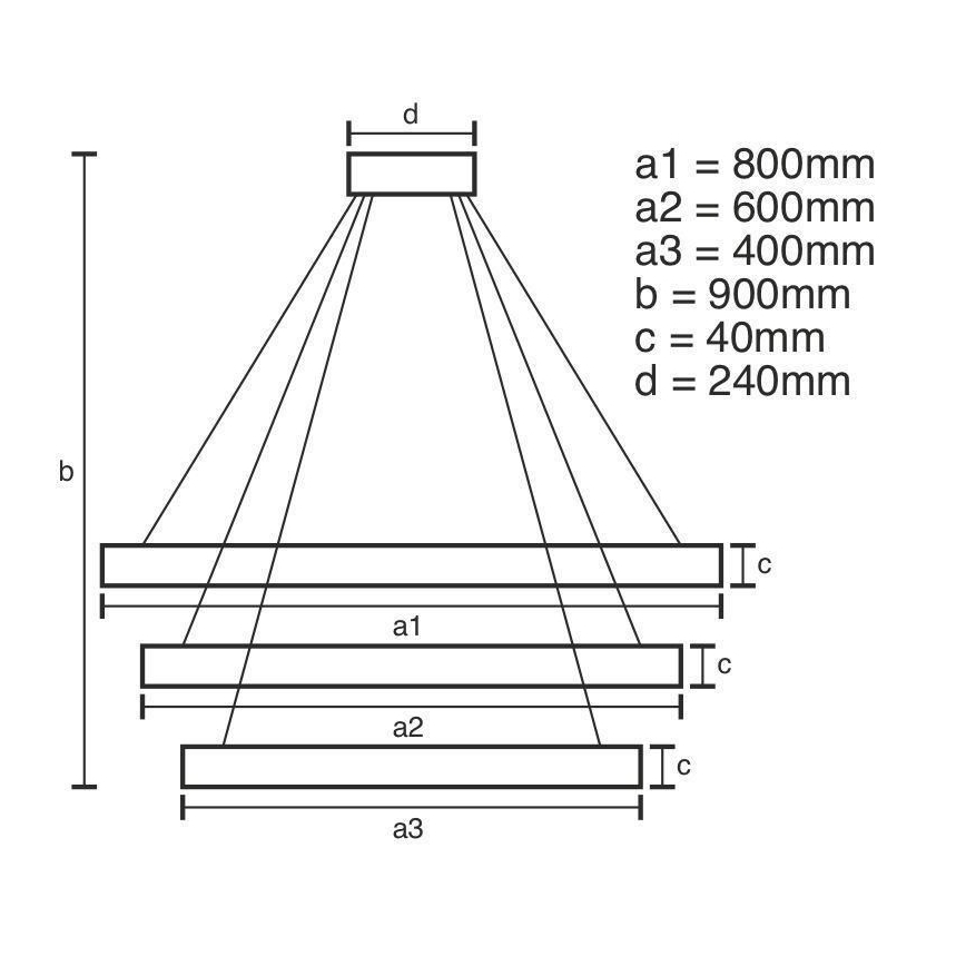 Lampadario a sospensione con filo LED dimmerabile LED/125W/230V 3000-6500K + telecomando