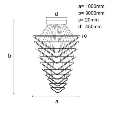 Lampadario a sospensione con filo LED dimmerabile LED/385W/230V 3000-6500K + telecomando