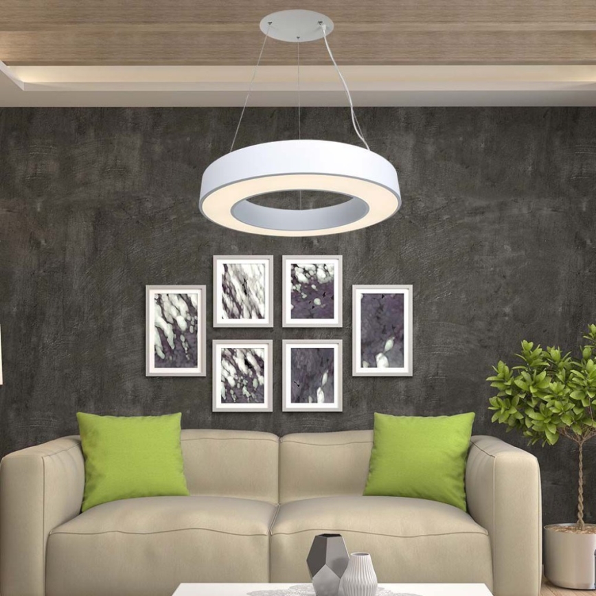 Lampadario a sospensione con filo LED dimmerabile LED/50W/230V 4000K diametro 60 cm bianco