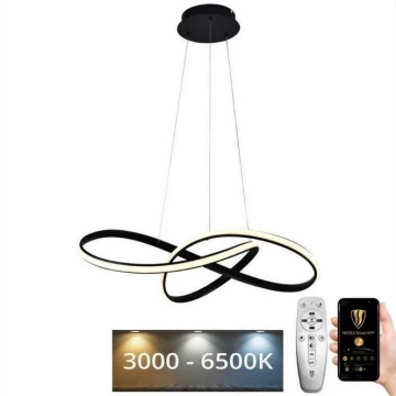 Lampadario a sospensione con filo LED dimmerabile LED/70W/230V 3000-6500K nero + telecomando