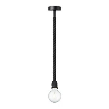 Lampadario a sospensione con filo LEONARDO ROPE 1xE27/10W/230V nero