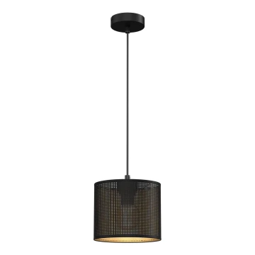 Lampadario a sospensione con filo LOFT SHADE 1xE27/60W/230V diametro 18 cm nero/oro