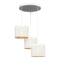 Lampadario a sospensione con filo LOFT SHADE 3xE27/60W/230V bianco/oro