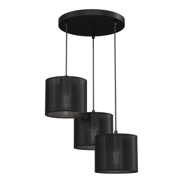 Lampadario a sospensione con filo LOFT SHADE 3xE27/60W/230V nero