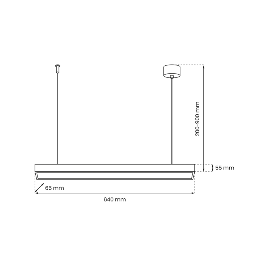 Lampadario a sospensione con filo LUNGO T8 1xG13/9W/230V nero