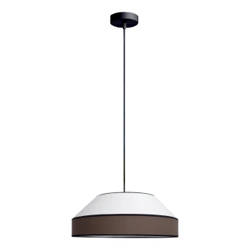 Lampadario a sospensione con filo MANISO 1xE27/60W/230V diametro 45 cm bianco/marrone