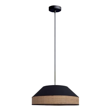 Lampadario a sospensione con filo MANISO 1xE27/60W/230V diametro 45 cm nero/beige