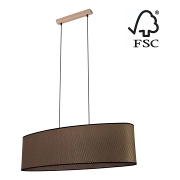 Lampadario a sospensione con filo MERCEDES 2xE27/40W/230V marrone/quercia – FSC certificato