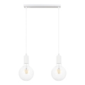 Lampadario a sospensione con filo MIROS 2xE27/60W/230V bianco