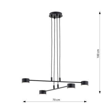 Lampadario a sospensione con filo MODUS 4xGX53/12W/230V nero