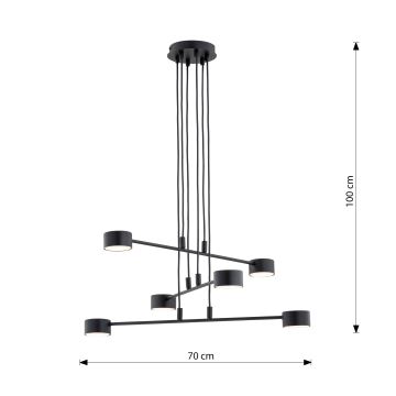 Lampadario a sospensione con filo MODUS 6xGX53/12W/230V nero