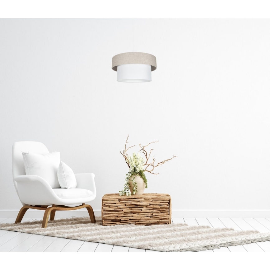 Lampadario a sospensione con filo NATA 1xE27/60W/230V beige