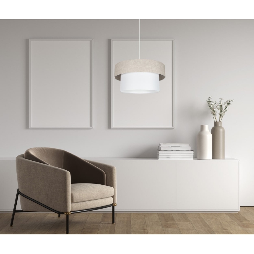 Lampadario a sospensione con filo NATA 1xE27/60W/230V beige