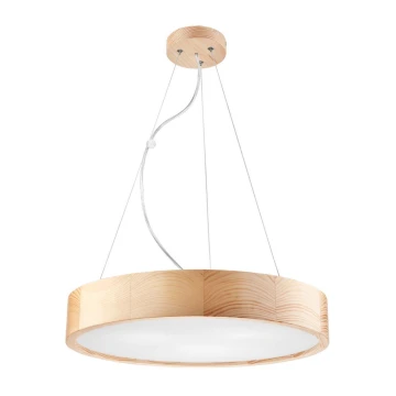 Lampadario a sospensione con filo NATURAL 3xE27/60W/230V ø 47 cm pino - FSC certificato