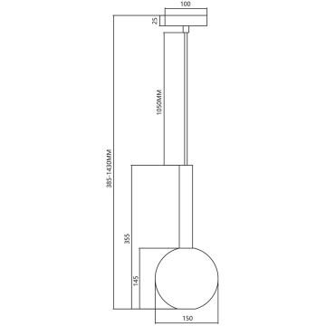 Lampadario a sospensione con filo NIKO 1xG9/9W/230V diametro 15 cm nero