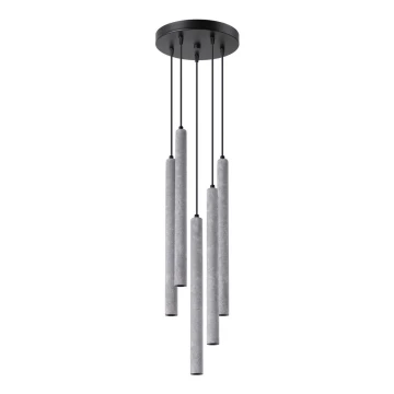 Lampadario a sospensione con filo PASTELO 5xG9/8W/230V calcestruzzo