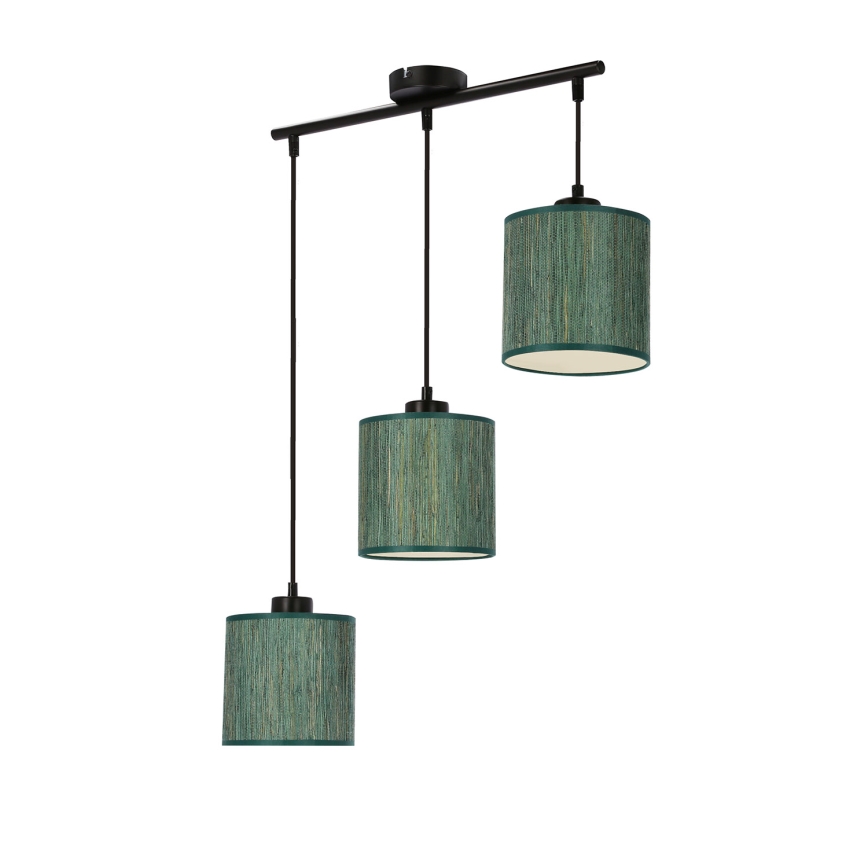 Lampadario a sospensione con filo PATTI 3xE27/60W/230V verde