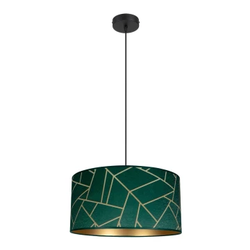 Lampadario a sospensione con filo RELLA 1xE27/60W/230V verde/oro