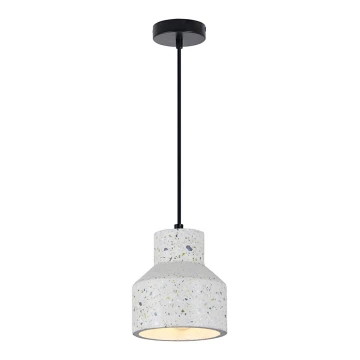 Lampadario a sospensione con filo RESIN 1xE27/11W/230V bianco/nero