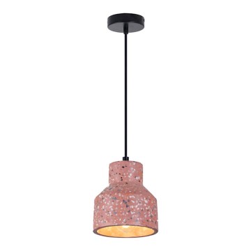 Lampadario a sospensione con filo RESIN 1xE27/11W/230V rosa/nero