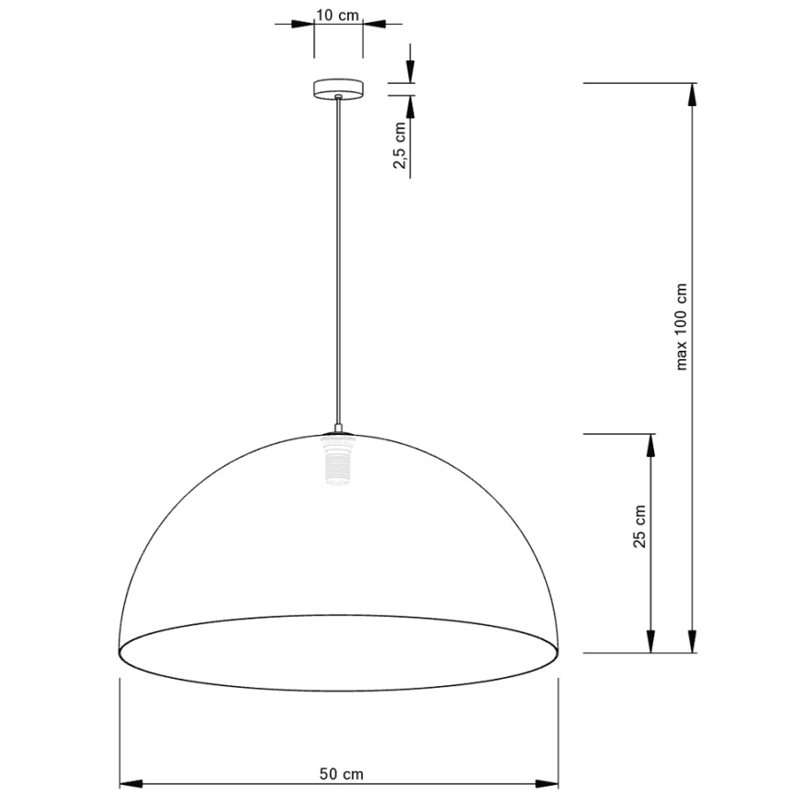 Lampadario a sospensione con filo SFERA 1xE27/60W/230V diametro 50 cm oro