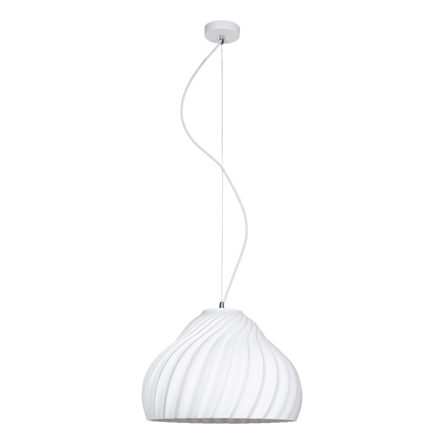 Lampadario a sospensione con filo SILVO 1xE27/60W/230V diametro 38 cm bianco