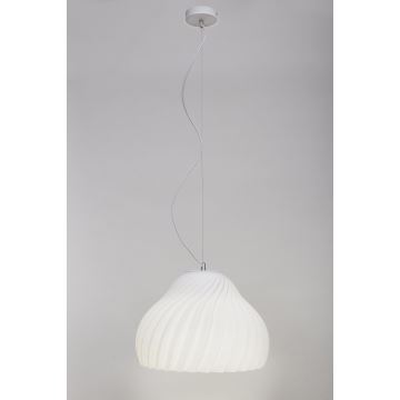 Lampadario a sospensione con filo SILVO 1xE27/60W/230V diametro 38 cm bianco