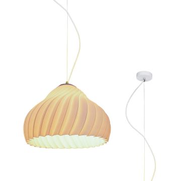 Lampadario a sospensione con filo SILVO 1xE27/60W/230V diametro 38 cm bianco