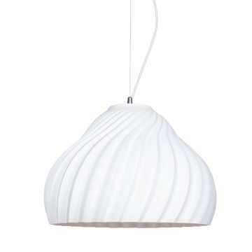 Lampadario a sospensione con filo SILVO 1xE27/60W/230V diametro 38 cm bianco