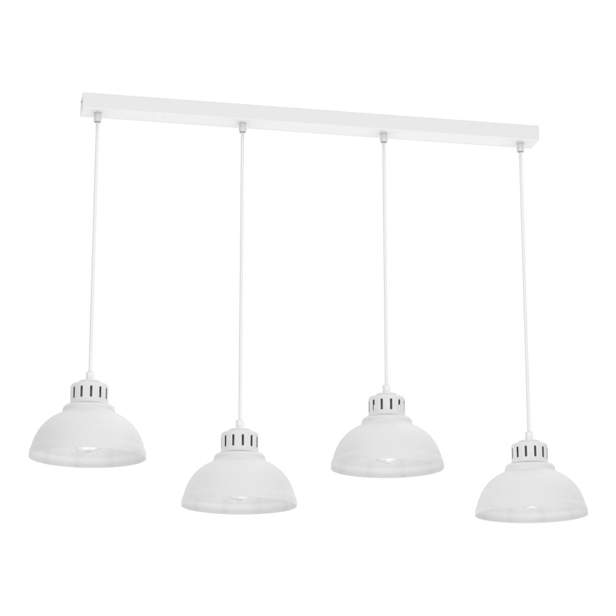 Lampadario a sospensione con filo SVEN 4xE27/15W/230V bianco